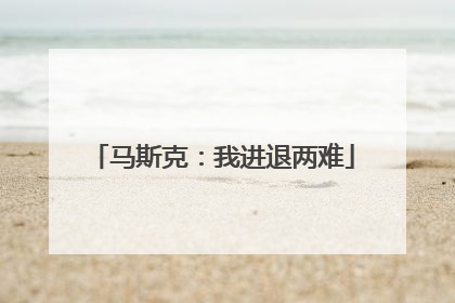 马斯克：我进退两难