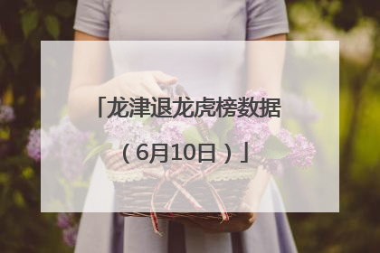 龙津退龙虎榜数据（6月10日）