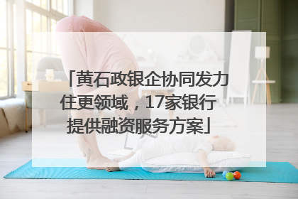 黄石政银企协同发力住更领域，17家银行提供融资服务方案