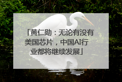 黄仁勋：无论有没有美国芯片，中国AI行业都将继续发展
