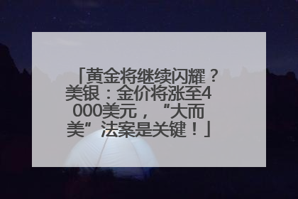 黄金将继续闪耀？美银：金价将涨至4000美元，“大而美”法案是关键！