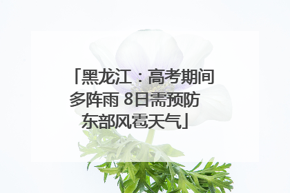 黑龙江：高考期间多阵雨 8日需预防东部风雹天气