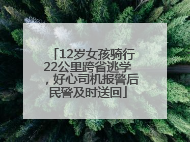 12岁女孩骑行22公里跨省逃学，好心司机报警后民警及时送回