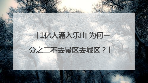 1亿人涌入乐山 为何三分之二不去景区去城区？