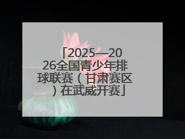 2025—2026全国青少年排球联赛（甘肃赛区）在武威开赛