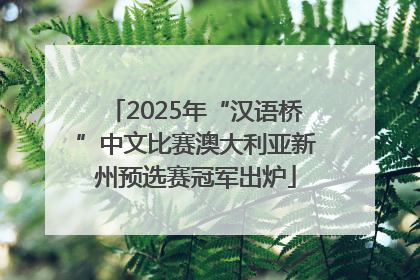 2025年“汉语桥”中文比赛澳大利亚新州预选赛冠军出炉