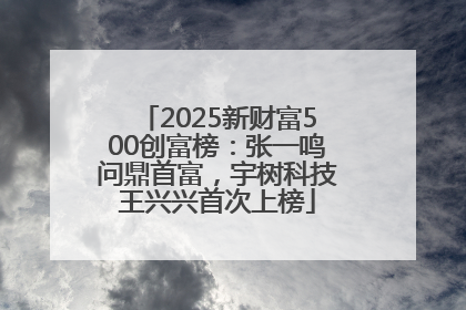 2025新财富500创富榜：张一鸣问鼎首富，宇树科技王兴兴首次上榜