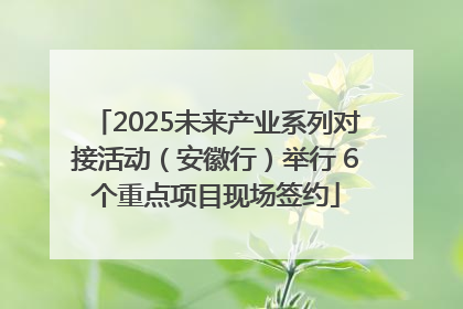 2025未来产业系列对接活动（安徽行）举行 6个重点项目现场签约