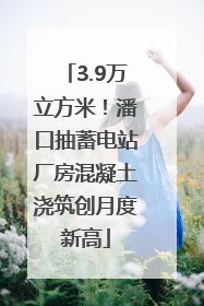 3.9万立方米！潘口抽蓄电站厂房混凝土浇筑创月度新高