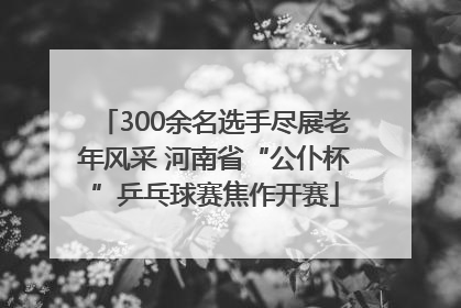 300余名选手尽展老年风采 河南省“公仆杯”乒乓球赛焦作开赛