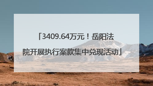 3409.64万元！岳阳法院开展执行案款集中兑现活动