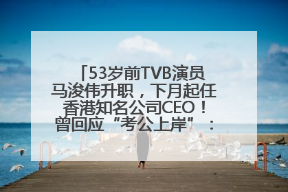 53岁前TVB演员马浚伟升职，下月起任香港知名公司CEO！曾回应“考公上岸”：真不是公务员