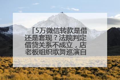 5万微信转款是借还是套现？法院判定借贷关系不成立，店老板组织歌舞巡演自我“恢复名誉”